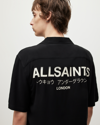 Allsaints Underground Oversized Short Sleeve Shirt In Black