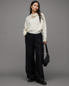 Allsaints Ridley Cropped Wool Cashmere Mix Sweater In White
