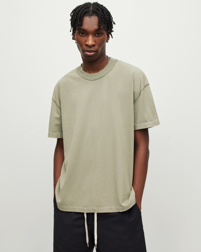 Allsaints Isac Oversized Crew Neck T-shirt In Green