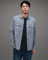 Allsaints Spotter Button-up Shirt Jacket In Aluminium Grey