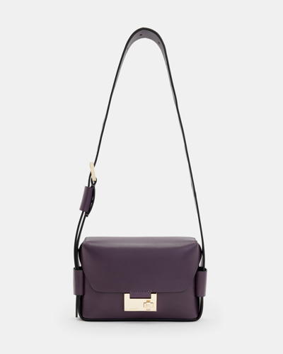 Allsaints Frankie 3-in-1 Leather Crossbody Bag In Purple Port