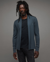 Allsaints Mode Merino Wool Open Cardigan In Beetle Blue