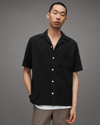 Allsaints Eularia Textured Short Sleeve Shirt In Black