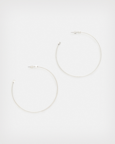 Allsaints Skinny Silver-tone Hoop Earrings