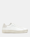 Allsaints Womens White Shana Logo-print Leather Low-top Trainers In White