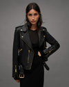 Allsaints Balfern Leather Biker Jacket In Black