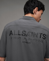 Allsaints Underground Oversized Short Sleeve Shirt In Pipe Grey