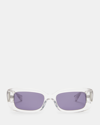Allsaints Sonic Rectangular Sunglasses In Clear