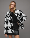 Allsaints Rosey Mono Jacket In Black/white