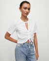 Allsaints Gigi Centre Drawcord T-shirt In White