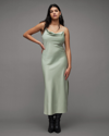 Allsaints Hadley Midi Dress In Pistachio Green