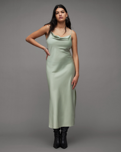 Allsaints Hadley Midi Dress In Pistachio