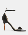 ALLSAINTS ALLSAINTS BETTY SQUARE TOE LEATHER HEELED SANDALS