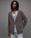 Allsaints Renn Cardigan In Vole Brown