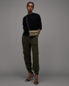 Allsaints Womens Khaki Green Frieda Tapered-leg Mid-rise Woven Trousers 6 In Khaki Green