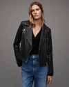 Allsaints Leather Cargo Biker Jacket In Black