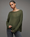 Allsaints Womens Green Oasis Francesco Rita Semi-sheer Woven T-shirt In Green Oasis