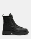 Allsaints Ker Lace Up Ski Hook Leather Boots In Black