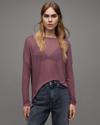 Allsaints Rita Francesco Long Sleeve Tee In Purple Mauve