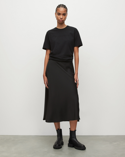 Allsaints Pippa Embroidered Boyfriend T-shirt In Black