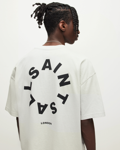 Allsaints Tierra Oversized Crew Neck Logo T-shirt In Grey