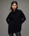 Allsaints Whitby Cashmere Wool Roll Neck Jumper In Black