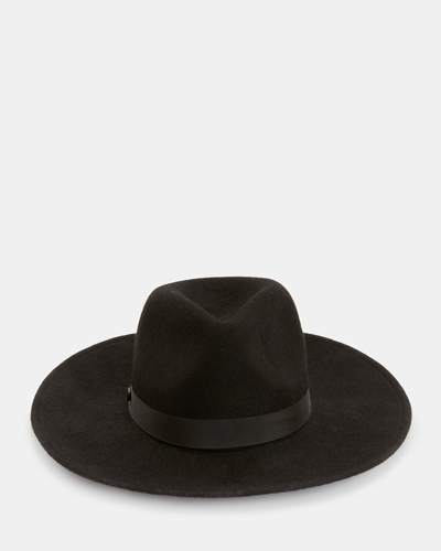 Allsaints Anita Leopard Print Brim Fedora Hat In Black/leopard