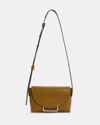 Allsaints Francine Leather Crossbody Bag In Bronze Green