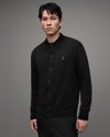 Allsaints Kilburn Ramskull Shirt Cardigan In Black