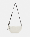 Allsaints Half Moon Nylon Crossbody Bag In White