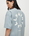 Allsaints Tierra Oversized Crew Neck Logo T-shirt In Cloudy Blue