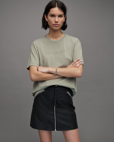 Allsaints Pippa Boyfriend Oversized T-shirt In Green