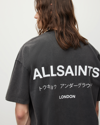 Allsaints Underground Oversized Crew T-shirt In Black