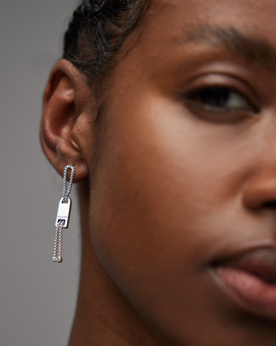 Allsaints Zosia Chain Silver-tone Earrings In Metallic