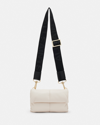 Allsaints Ezra Logo Strap Leather Crossbody Bag In White