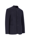 Giorgio Armani Guru Wool Single-breasted Jacket In Blue