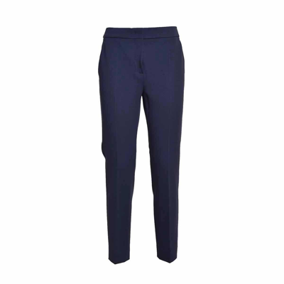 Max Mara Slim Cut Straight Leg Trousers In Blue