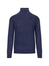 Paul Smith High-neck Merino-wool Jumper In Blu Navy