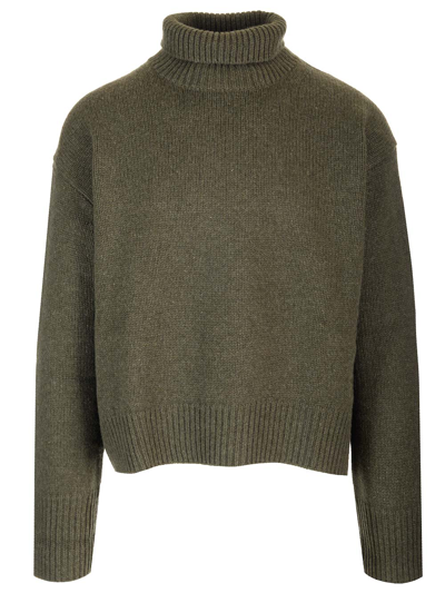 Givenchy Turtleneck Oversized Knit Sweater In Green