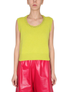 Bottega Veneta Women's Vest With Crochet Chain In Verde
