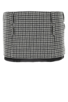 MIU MIU EMBROIDERED WOOL MINI SKIRT