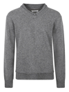Maison Margiela Grey Elbow-patch V-neck Jumper In Grigio