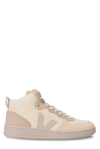 Veja V-15 Chromefree Pebbled-leather High-top Sneakers In White