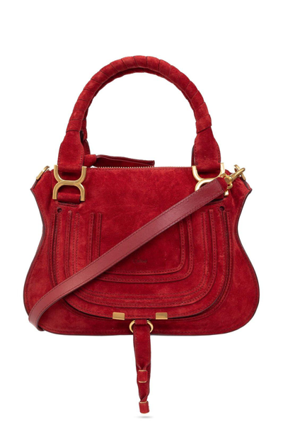 Chloé Small Marcie Shoulder Bag In Red
