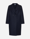 Harris Wharf London Double Breasted Coat In Blue