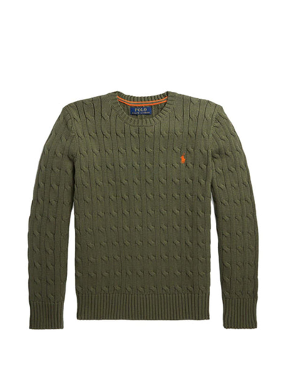 Ralph Lauren Kids Polo Pony Knitted Jumper In Green