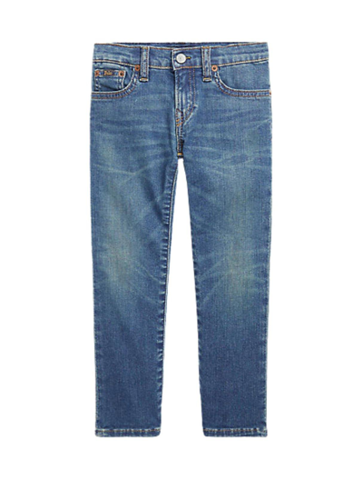 Ralph Lauren Kids' Logo-patch Straight-leg Jeans In Blue