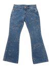 YOUNG VERSACE LOGO PATCH STAR-PRINTED FLARED JEANS