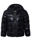 Canada Goose Kids Black Crofton Hoody Down Jacket In Black