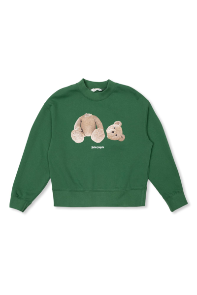 Palm Angels Kids' Cotton Sweatshirt In Green